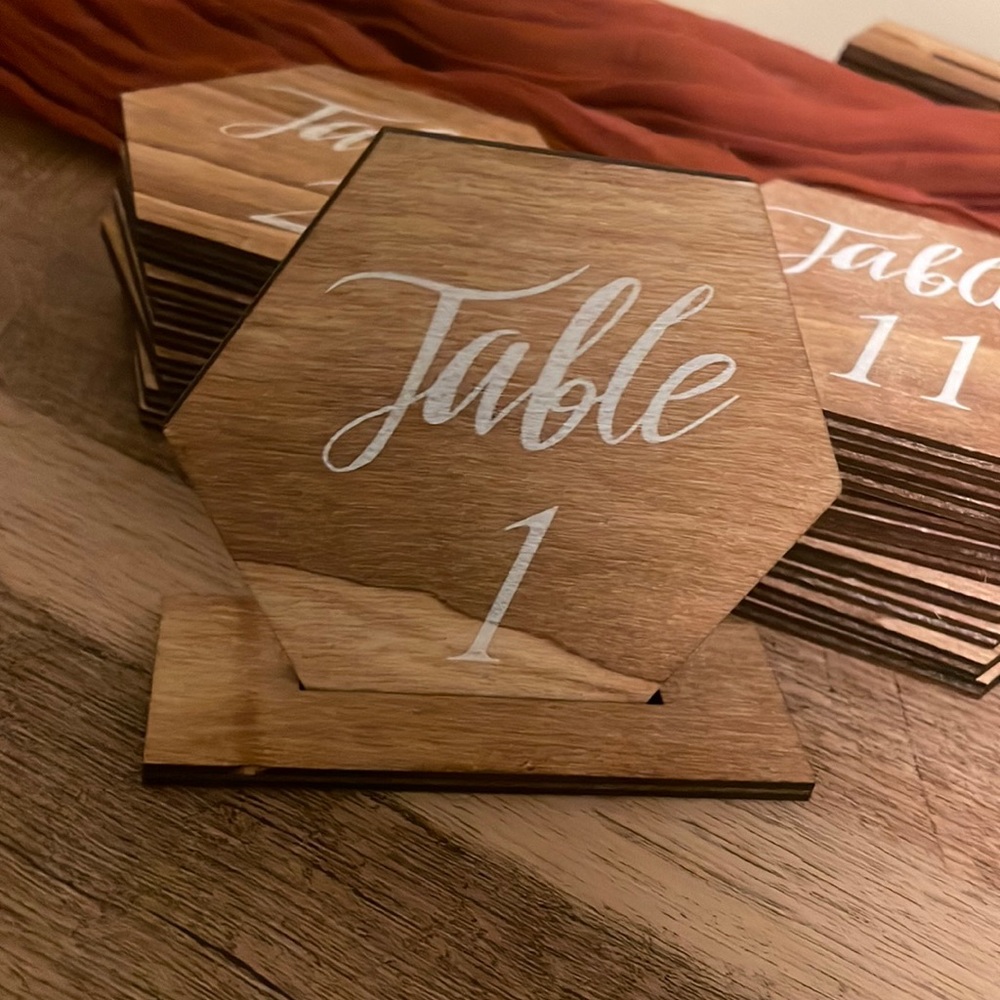 Hexagonal Table Numbers (1-20)